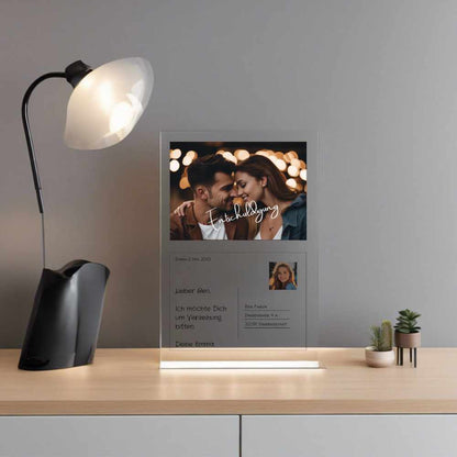 Postkarte Acrylglas Entschuldigung personalisierbar mit Foto & Text