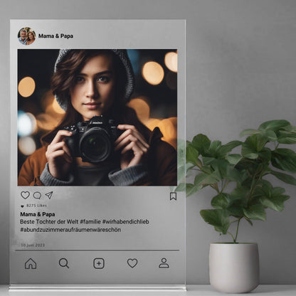 Social Media Post Acrylglas für Sohn / Tochter personalisierbar mit Foto & Text