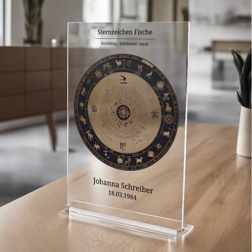 Sternzeichen personalisierbar auf Acrylglas