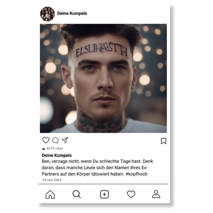 Social Media Post Acrylglas Trost & Humor personalisierbar mit Foto & Text